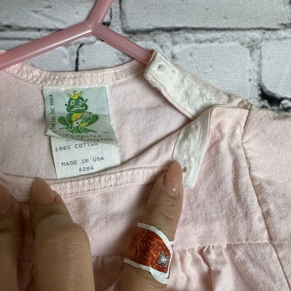 VTG Tadpoles by Frog Pond Romper One Piece Cotton Pink Mama Baby Duck 6 Mos 1984